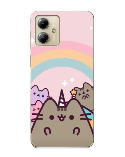Чехол для Motorola MOTO G14 с картинкой «Единорог Pusheen»