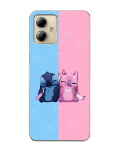 Чехол для Motorola MOTO G14 с картинкой «Stitch и Angel Love» Чехол для Motorola MOTO G14 с картинкой «Stitch и Angel Love»