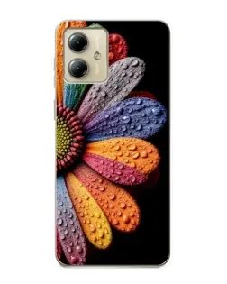 Чехол для Motorola MOTO G14 с картинкой «Радужный цветок»