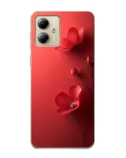 Чехол для Motorola MOTO G14 с картинкой «Маковые соцветия»