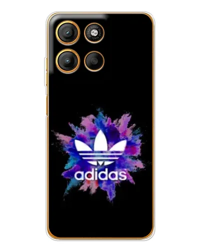 Чехол для Motorola Moto G15 Power с картинкой «Взрыв красок Adidas»