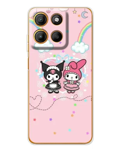 Чехол для Motorola Moto G15 Power с картинкой «My Melody и Kuromi»