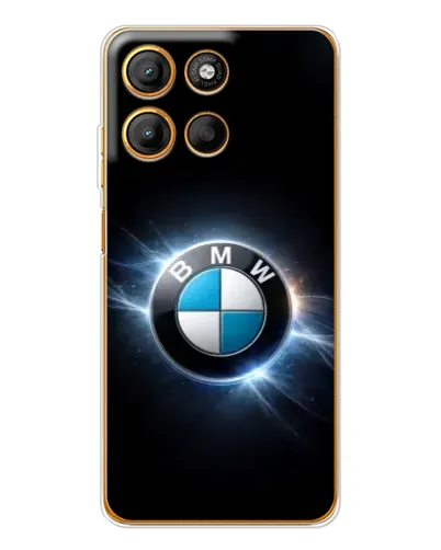 Чехол для Motorola Moto G15 Power с картинкой «BMW — неоновое сияние»