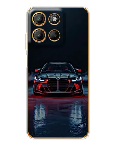 Чехол для Motorola Moto G15 Power с картинкой «BMW на мокрой дороге»