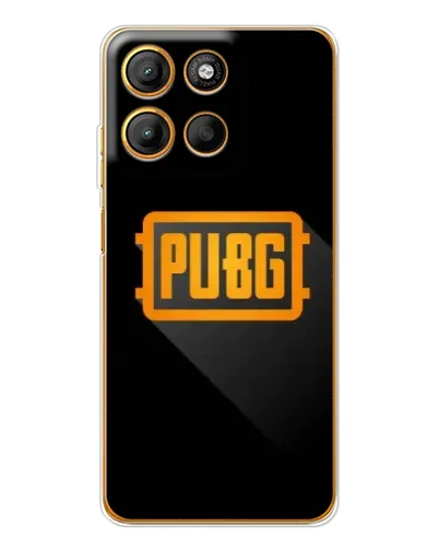 Чехол для Motorola Moto G15 Power с картинкой «PUBG — рамка лого»
