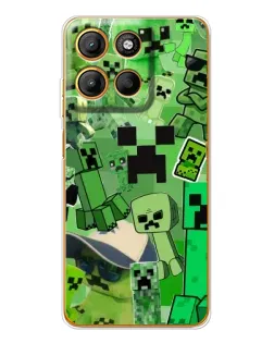 Чехол для Motorola Moto G15 Power с картинкой «Криперы Minecraft»