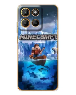 Чехол для Motorola Moto G15 Power с картинкой «Minecraft ледяной мир»