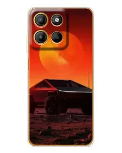 Чехол для Motorola Moto G15 Power с картинкой «Cybertruck на Марсе»