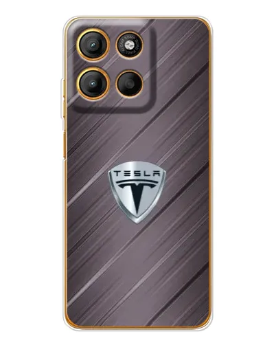Чехол для Motorola Moto G15 Power с картинкой «Металлическая текстура Tesla» Чехол для Motorola Moto G15 Power с картинкой «Металлическая текстура Tesla»