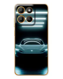 Чехол для Motorola Moto G15 Power с картинкой «Tesla в неоне»