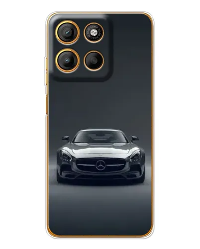 Чехол для Motorola Moto G15 Power с картинкой «Mercedes на черном»
