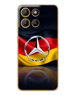 Чехол для Motorola Moto G15 Power с картинкой «Mercedes — флаг Германии»