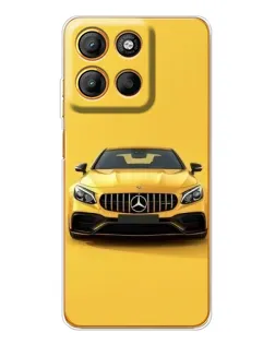 Чехол для Motorola Moto G15 Power с картинкой «Желтый Mercedes GT»