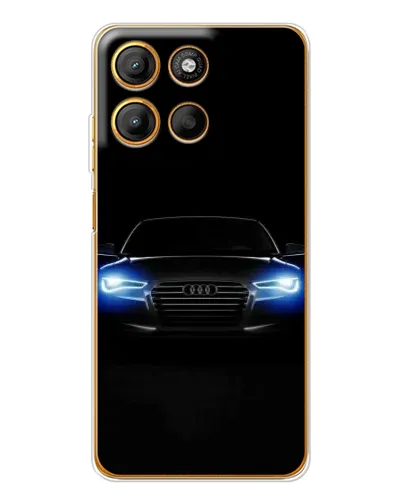Чехол для Motorola Moto G15 Power с картинкой «Audi в неоне»