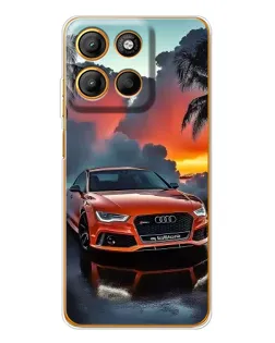 Чехол для Motorola Moto G15 Power с картинкой «Audi — закат»