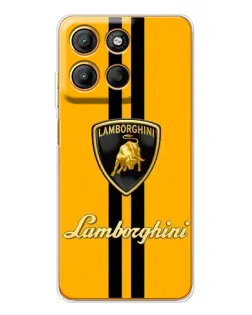 Чехол для Motorola Moto G15 Power с картинкой «Lamborghini Stripe желтый»