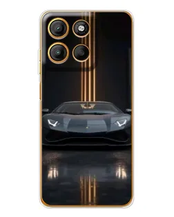 Чехол для Motorola Moto G15 Power с картинкой «Lamborghini золотые линии»