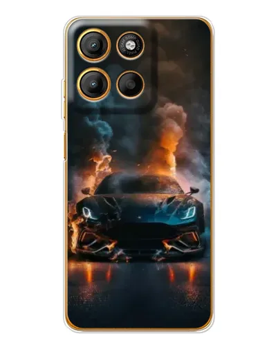 Чехол для Motorola Moto G15 Power с картинкой «Lamborghini дымная эстетика»