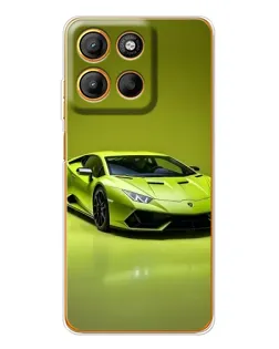 Чехол для Motorola Moto G15 Power с картинкой «Салатовый Lamborghini Huracan»