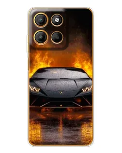 Чехол для Motorola Moto G15 Power с картинкой «Lamborghini в огне»