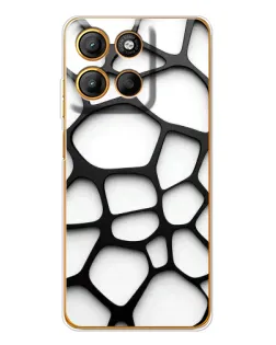 Чехол для Motorola Moto G15 Power с картинкой «Белая объемная сетка»