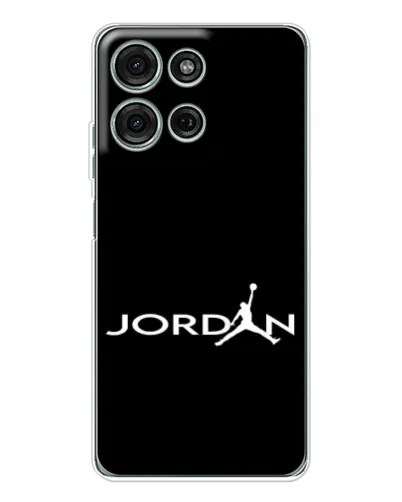 Чехол для Motorola Moto G15 с картинкой «Jordan White Logo»