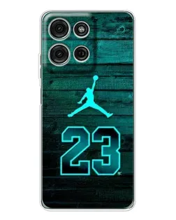 Чехол для Motorola Moto G15 с картинкой «Jordan Cyan 23»