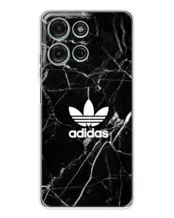 Чехол для Motorola Moto G15 с картинкой «Белый мрамор Adidas»