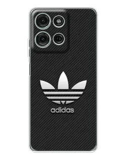 Чехол для Motorola Moto G15 с картинкой «Adidas Карбоновая текстура»