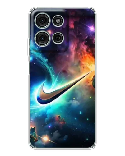 Чехол для Motorola Moto G15 с картинкой «Космический Nike Swoosh»