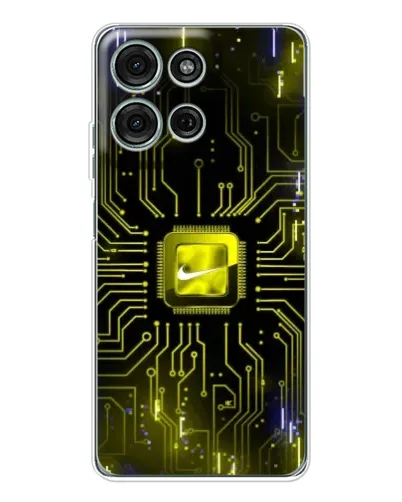 Чехол для Motorola Moto G15 с картинкой «Nike — золотая искра»