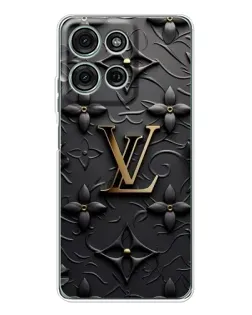 Чехол для Motorola Moto G15 с картинкой «Кожаная текстура LV»
