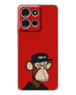 Чехол для Motorola Moto G15 с картинкой «Bored Ape — красный фон» Чехол для Motorola Moto G15 с картинкой «Bored Ape — красный фон»