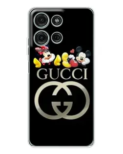 Чехол для Motorola Moto G15 с картинкой «Gucci — герои Disney»