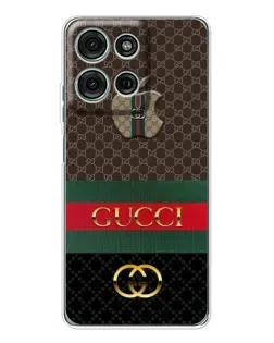 Чехол для Motorola Moto G15 с картинкой «Gucci — брендированный десерт»