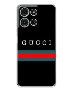 Чехол для Motorola Moto G15 с картинкой «Gucci — красный пояс»