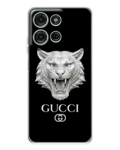 Чехол для Motorola Moto G15 с картинкой «Gucci — серебряный лев» Чехол для Motorola Moto G15 с картинкой «Gucci — серебряный лев»