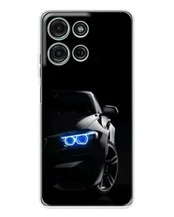 Чехол для Motorola Moto G15 с картинкой «BMW — ночной взгляд»
