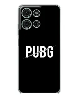 Чехол для Motorola Moto G15 с картинкой «PUBG — белый логотип»