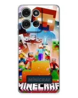 Чехол для Motorola Moto G15 с картинкой «Minecraft герои игры»
