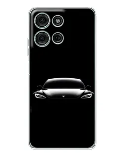 Чехол для Motorola Moto G15 с картинкой «Фары Tesla Night»