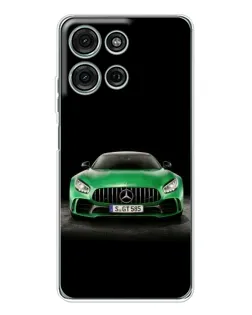 Чехол для Motorola Moto G15 с картинкой «Mercedes — неоновый лого»