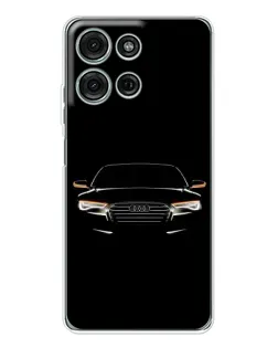 Чехол для Motorola Moto G15 с картинкой «Audi — ночной контур»