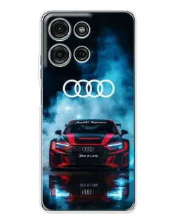 Чехол для Motorola Moto G15 с картинкой «Audi Sport — неон»
