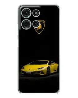 Чехол для Motorola Moto G15 с картинкой «Lamborghini желтый акцент»