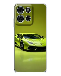 Чехол для Motorola Moto G15 с картинкой «Салатовый Lamborghini Huracan»
