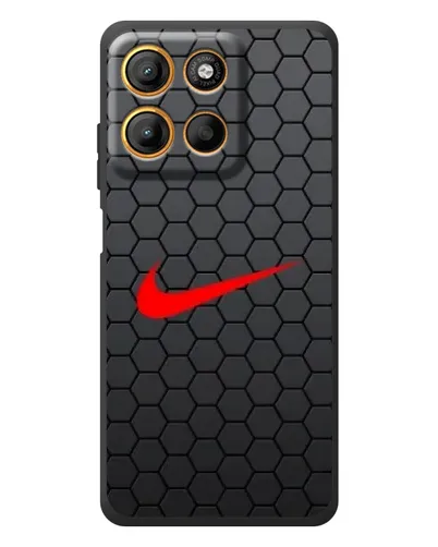 Чехол для Motorola Moto G17 Power с картинкой «Nike — карбоновая сетка»