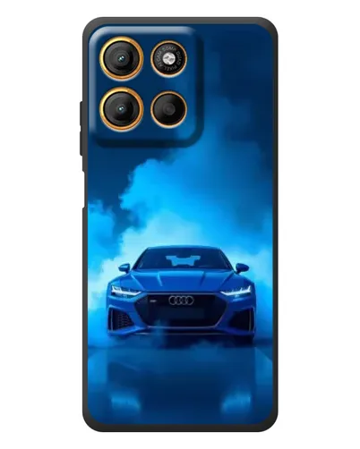 Чехол для Motorola Moto G17 Power с картинкой «Audi — голубая энергия» Чехол для Motorola Moto G17 Power с картинкой «Audi — голубая энергия»