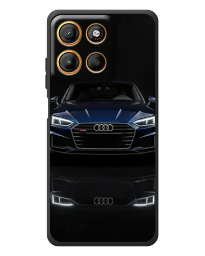 Чехол для Motorola Moto G17 Power с картинкой «Audi — ночное отражение» Чехол для Motorola Moto G17 Power с картинкой «Audi — ночное отражение»