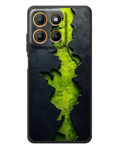 Чехол для Motorola Moto G17 Power с картинкой «Салатовый разлом скалы» Чехол для Motorola Moto G17 Power с картинкой «Салатовый разлом скалы»